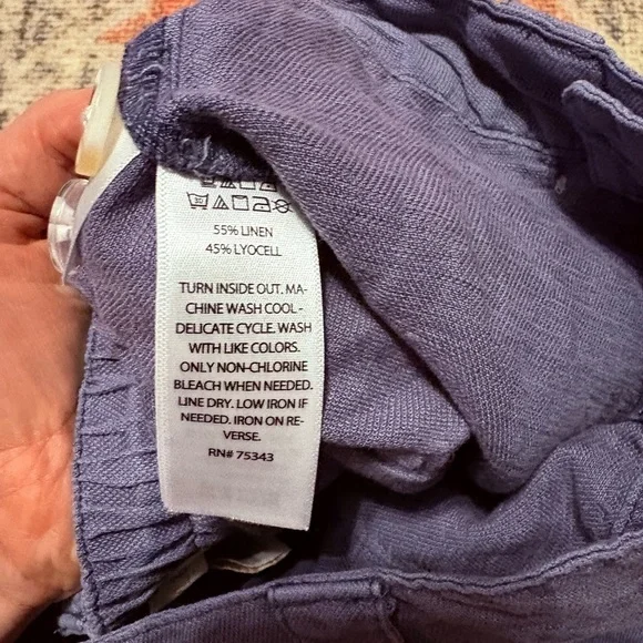 Cynthia Rowley NWT Blue Linen Blend Shorts size 4 - Picture 4 of 5